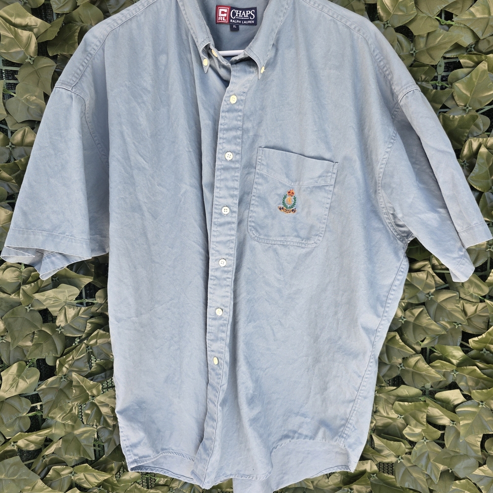 Chaps by Ralph Lauren Light Blue Short-Sleeve Button-Down Shirt